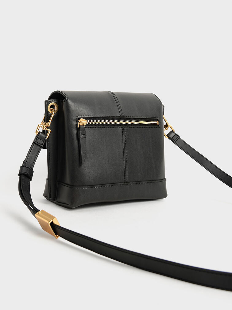 Black Juniper Metallic PushLock Crossbody Bag CHARLES & KEITH IN