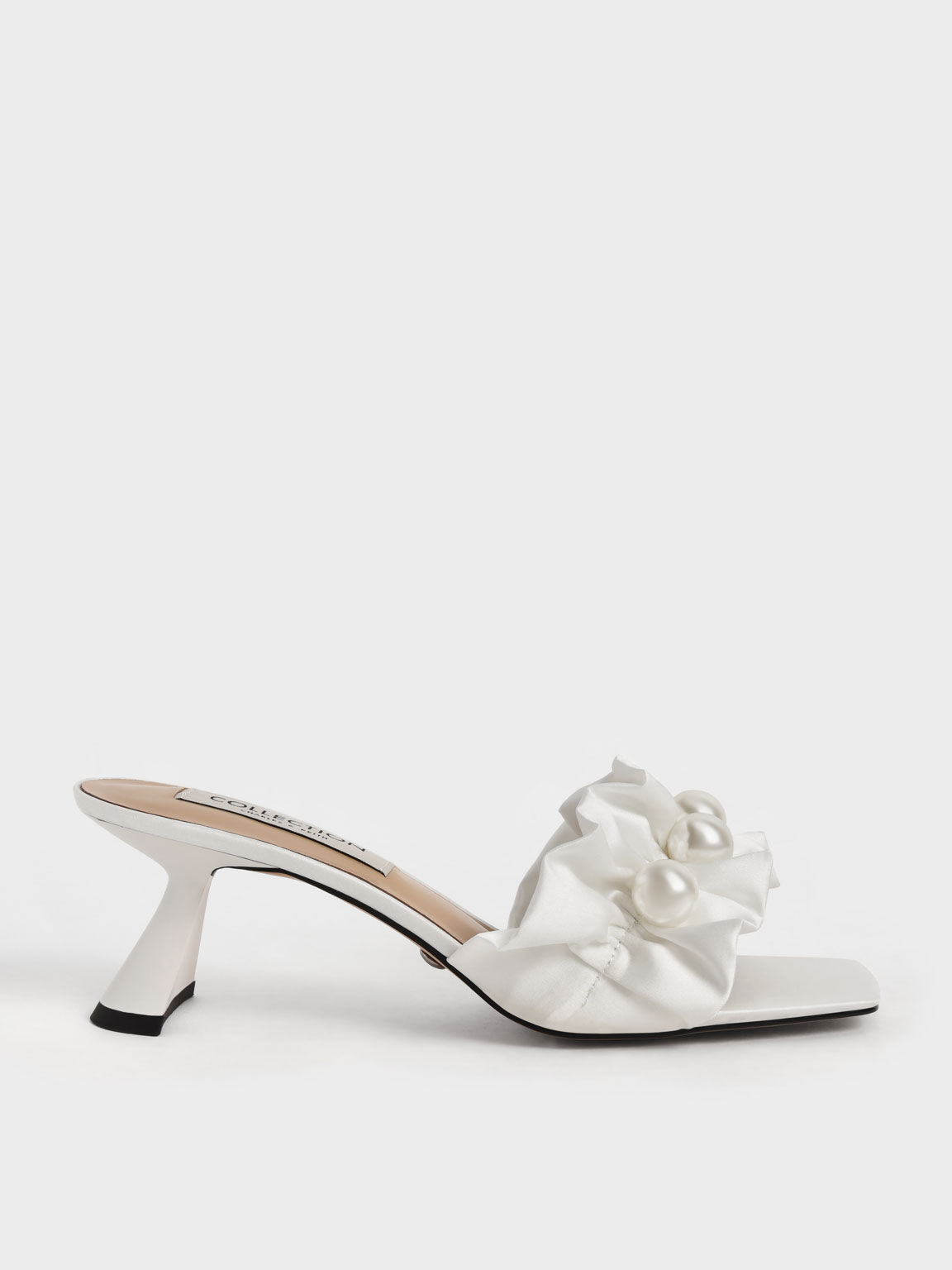 White satin mules online