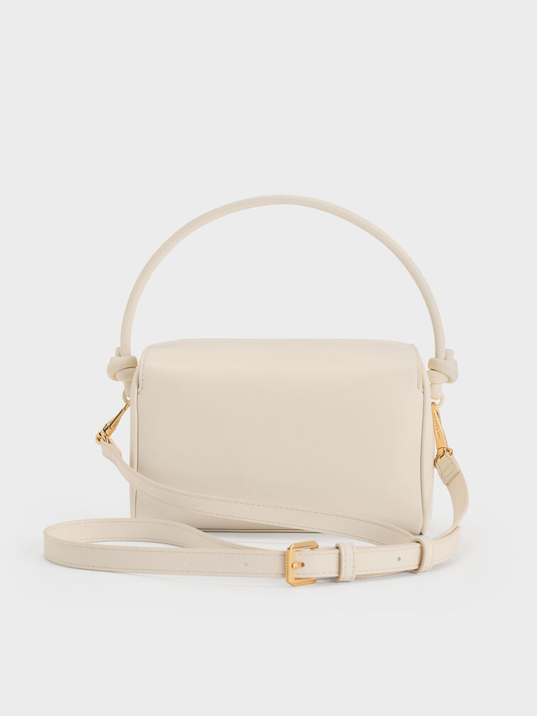 Sammie Knotted-Handle Boxy Bag, Cream, hi-res
