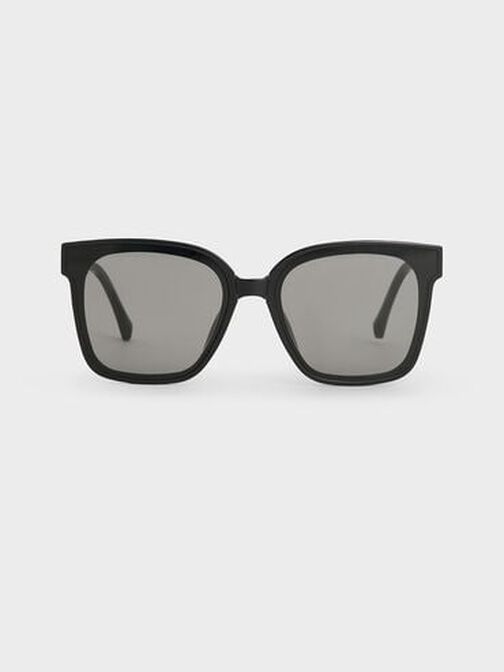 Brea Foldable Sunglasses, Black, hi-res