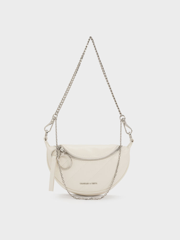 Philomena Half-Moon Crossbody Bag, Cream, hi-res