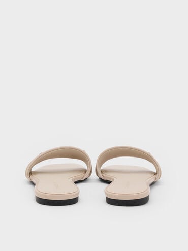 Leslie Slide Sandals, Beige, hi-res