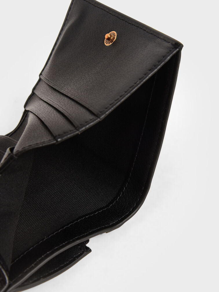 Zip Around Short Wallet, Black, hi-res