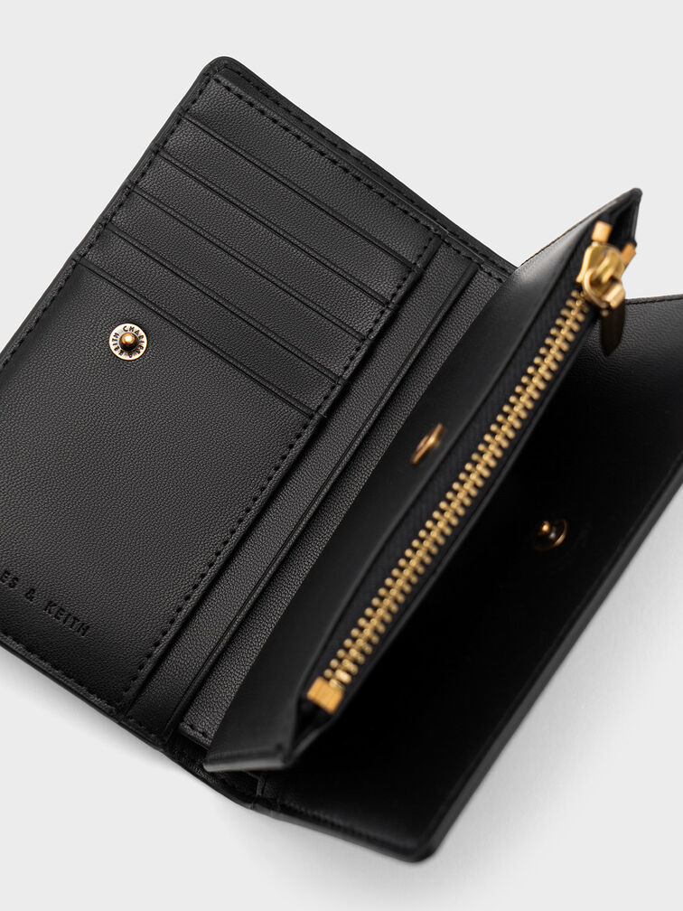 Cadence Top-Zip Wallet, Black, hi-res