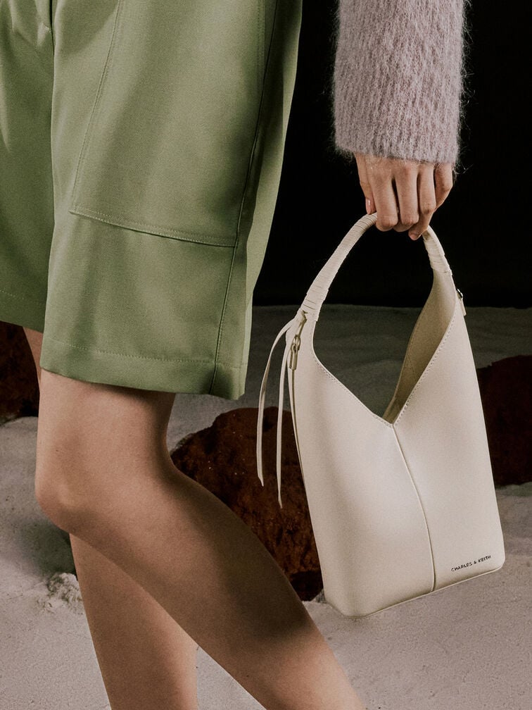 Simone Angular Bucket Bag, Cream, hi-res