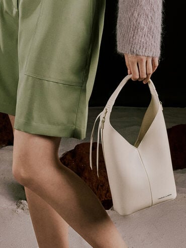 Simone Angular Bucket Bag, Cream, hi-res