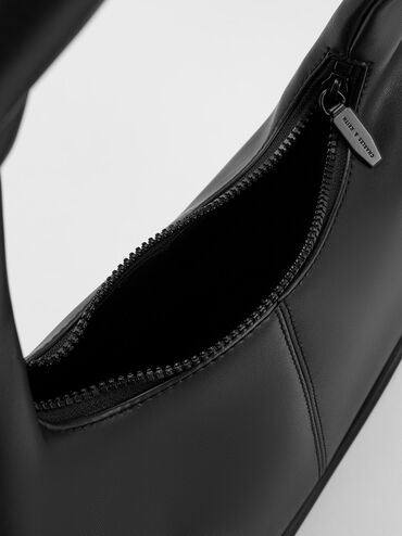 Tubular Slouchy Hobo Bag, Black, hi-res