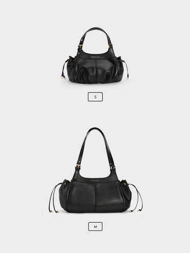 Mini Lillith Drawstring Bucket Bag, Black, hi-res
