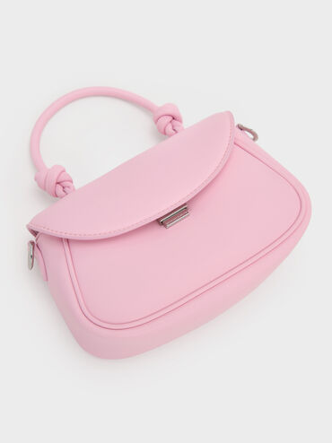 Sammie Knotted-Handle Front-Flap Bag, Bubble Gum Pink, hi-res