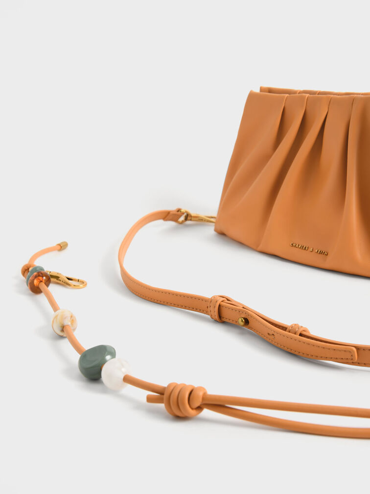 Aviary Beaded Handle Shoulder Bag, Pumpkin, hi-res