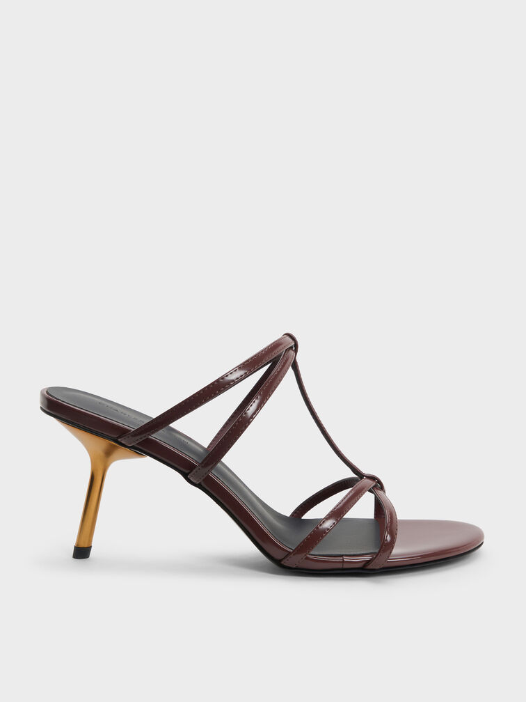Crossover T-Bar Strappy Mules, Mauve, hi-res