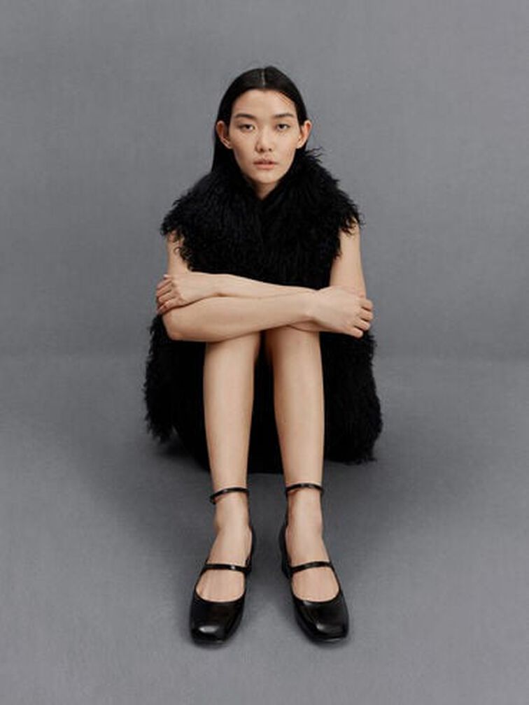 Claire Leather Mary Jane Pumps, Black Box, hi-res
