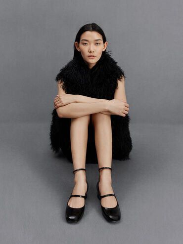 Claire Leather Mary Jane Pumps, Black Box, hi-res
