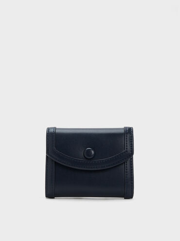 Alouette Contrast Trim Small Wallet, Navy, hi-res