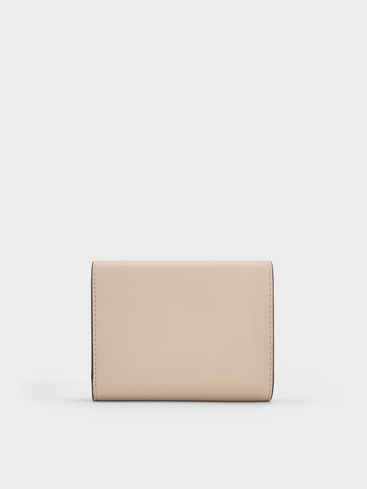 Edna Turn-Lock Knotted-Strap Wallet, Oat, hi-res