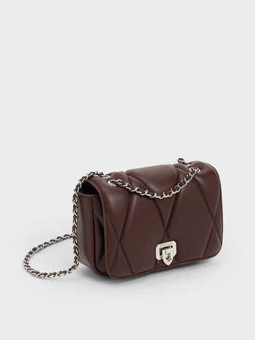 Arwen Quilted Shoulder Bag, Plum, hi-res