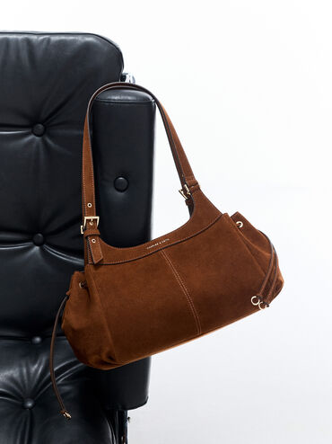 Lillith Drawstring Tote Bag, Pecan Brown, hi-res