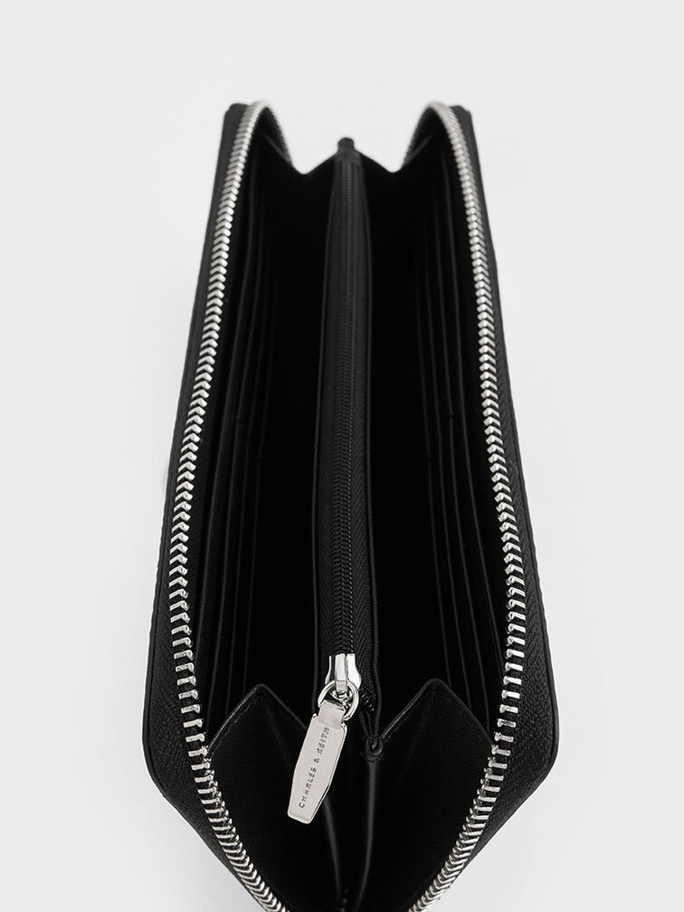 Snake-Print Zip-Around Long Wallet, Multi, hi-res