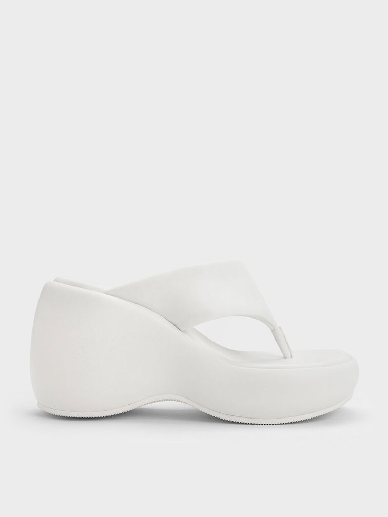 Noemi Platform Wedges, White, hi-res