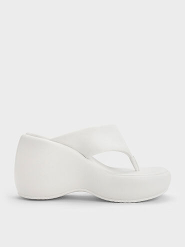 Noemi Platform Wedges, White, hi-res