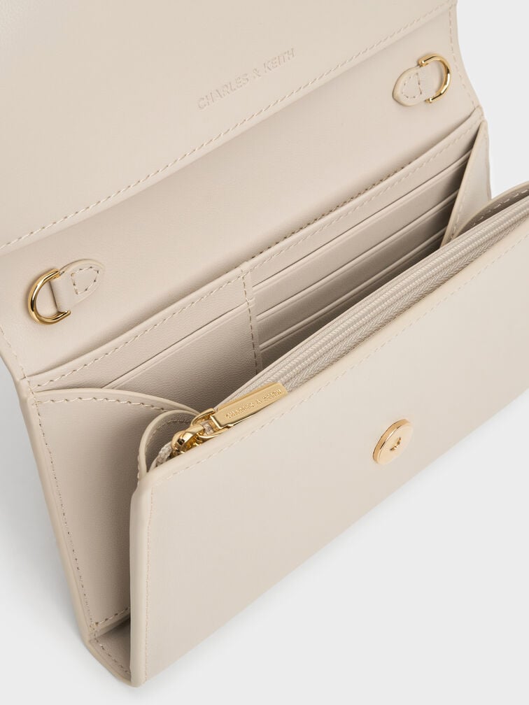 Octavia Front Flap Long Wallet, Ivory, hi-res