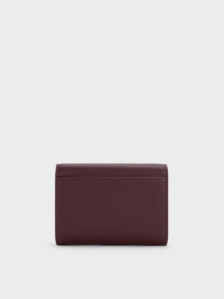 Briony Curved Flap Wallet, Wineberry Red, hi-res