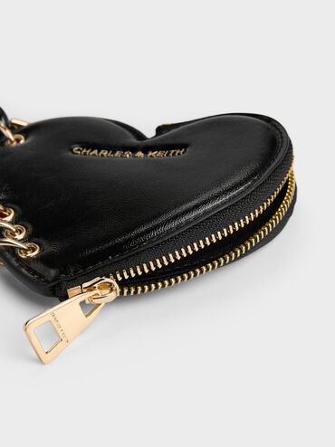 Rey Heart Charm, Black, hi-res
