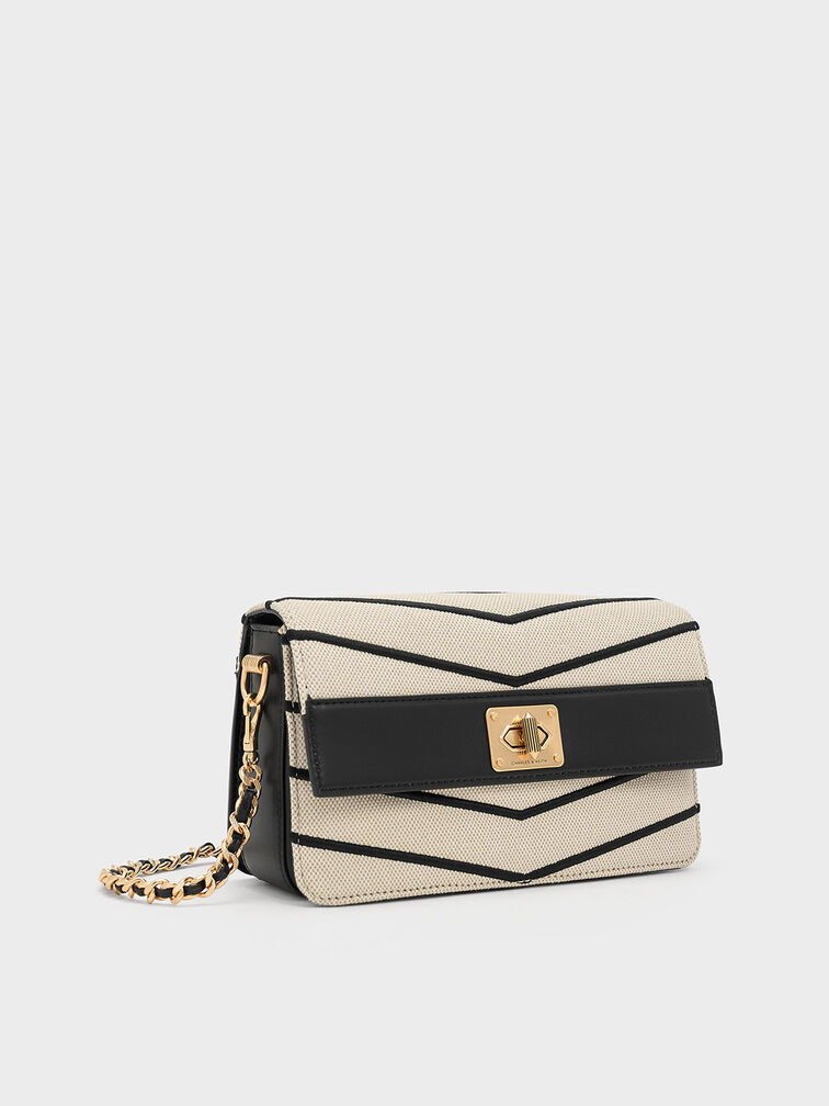 Eleni Canvas Chevron Crossbody Bag, Multi, hi-res