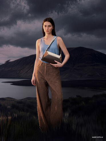 Nasrin Geometric Shoulder Bag, Multi Brown, hi-res