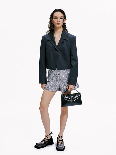 Andromeda Chunky-Chain Top Handle Bag, Noir, hi-res