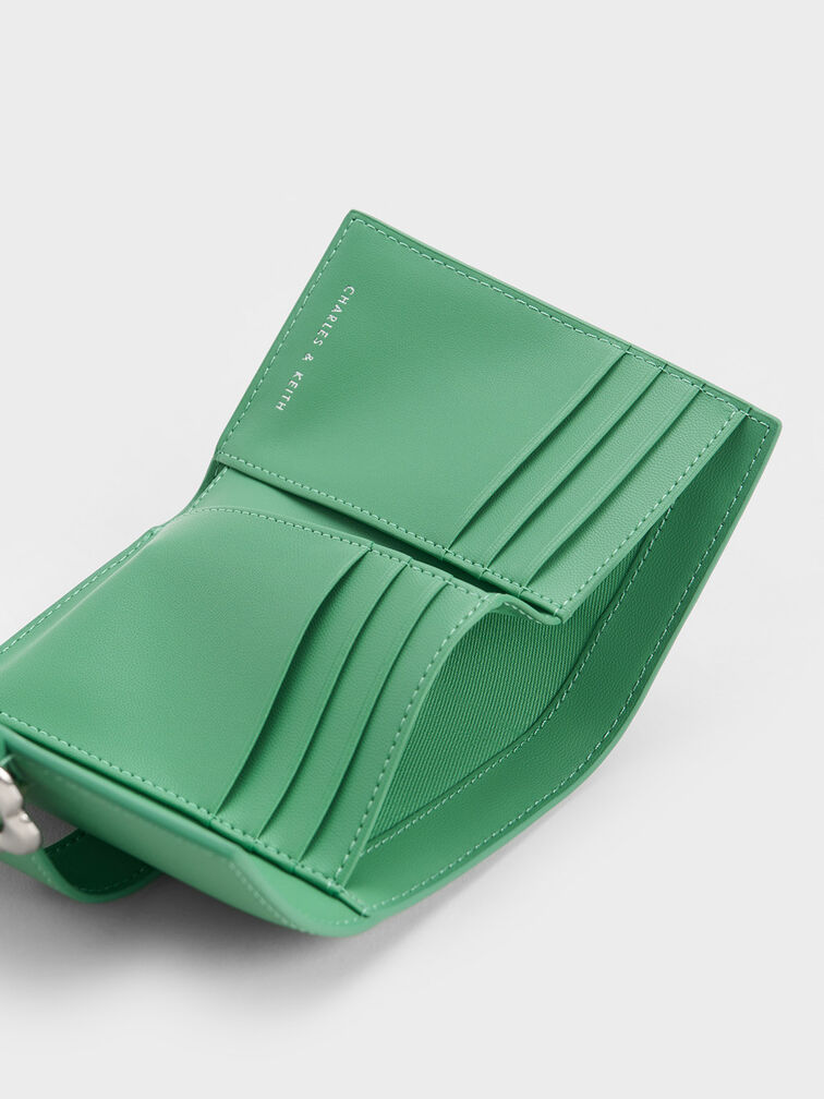 Petra Flower Buckle Wallet, Green, hi-res