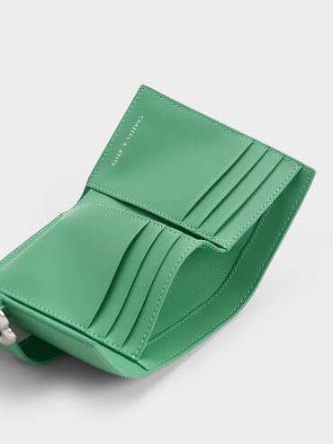 Petra Flower Buckle Wallet, Green, hi-res