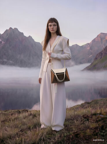 Nasrin Colourblock Geometric Tote Bag, Multi Brown, hi-res