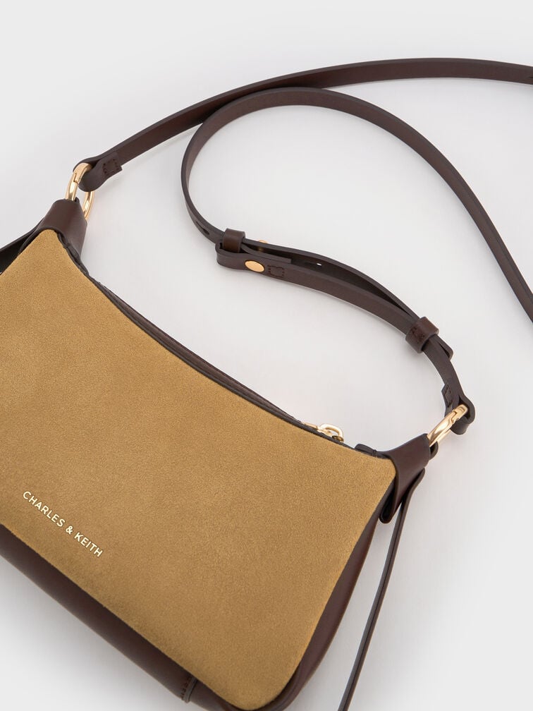 Mini Calla Suede Shoulder Bag, Sahara Sand, hi-res