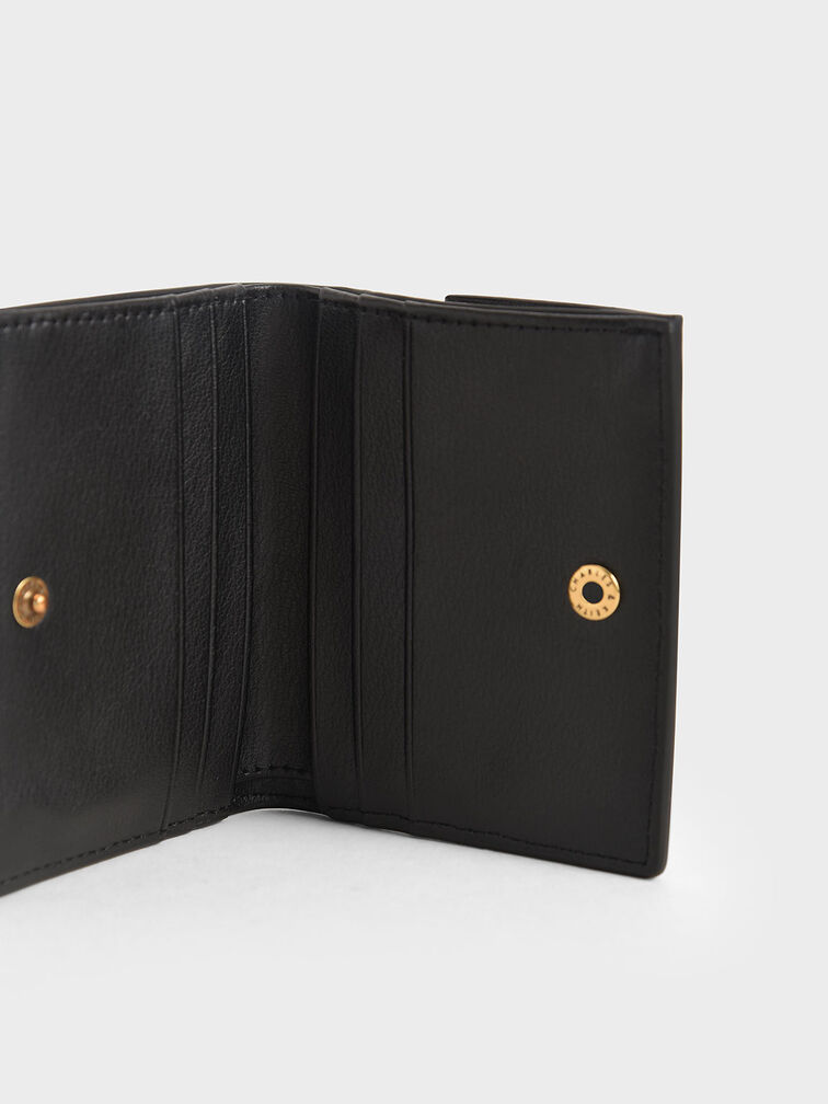 Zip Around Short Wallet, Black, hi-res