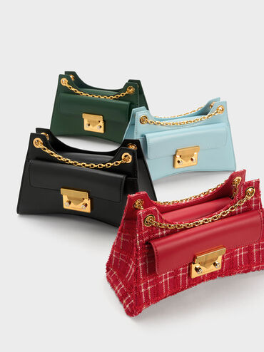 Eudora Sculptural Bag, Dark Green, hi-res