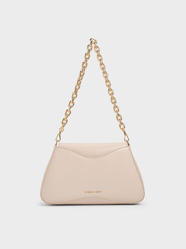 Sybill Trapeze Chain-Handle Bag, Oat, hi-res