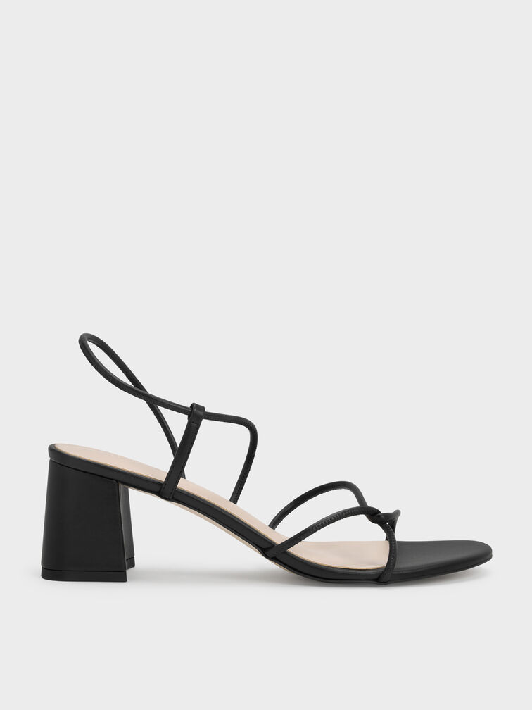 Meadow Strappy Block Heel Sandals, Black, hi-res