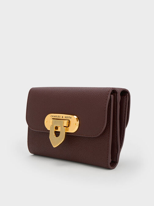 Alcott Push-Lock Wallet, Dark Brown, hi-res