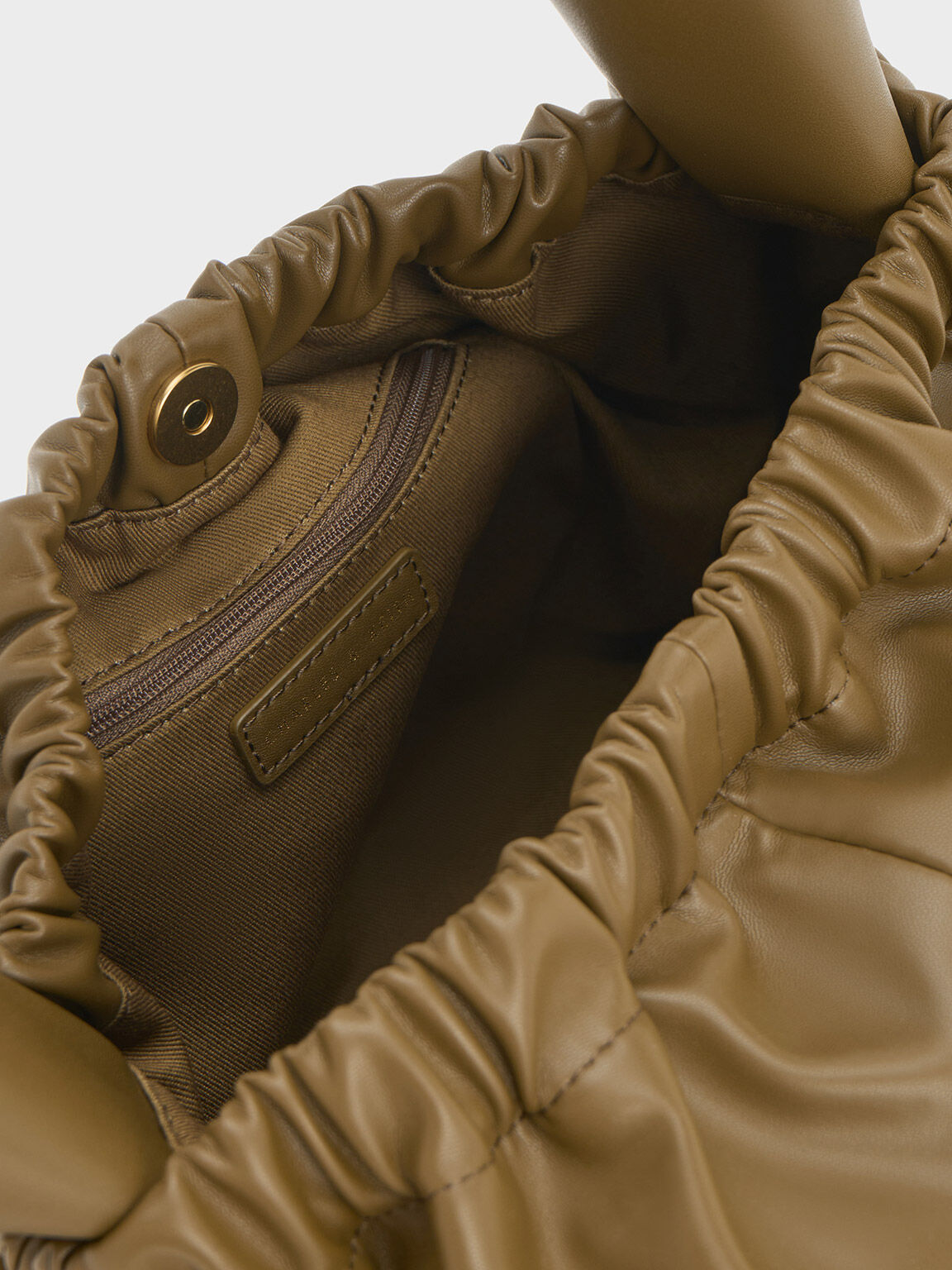 Khaki oversized ring front slouch bag online