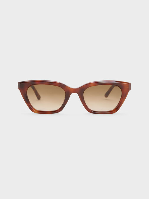 Vesta Tortoiseshell Angular Cat-Eye Sunglasses, T. Shell, hi-res