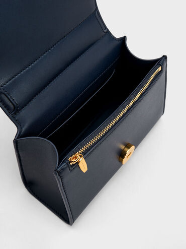 Clover Curved Handle Bag, Navy, hi-res