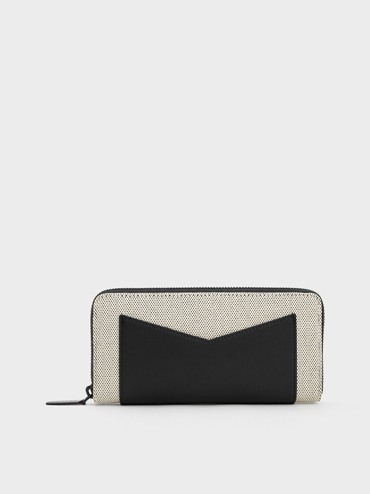 Gaia Canvas Two-Tone Zip-Around Wallet, Multi, hi-res