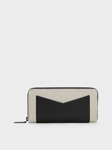 Gaia Canvas Two-Tone Zip-Around Wallet, Multi, hi-res