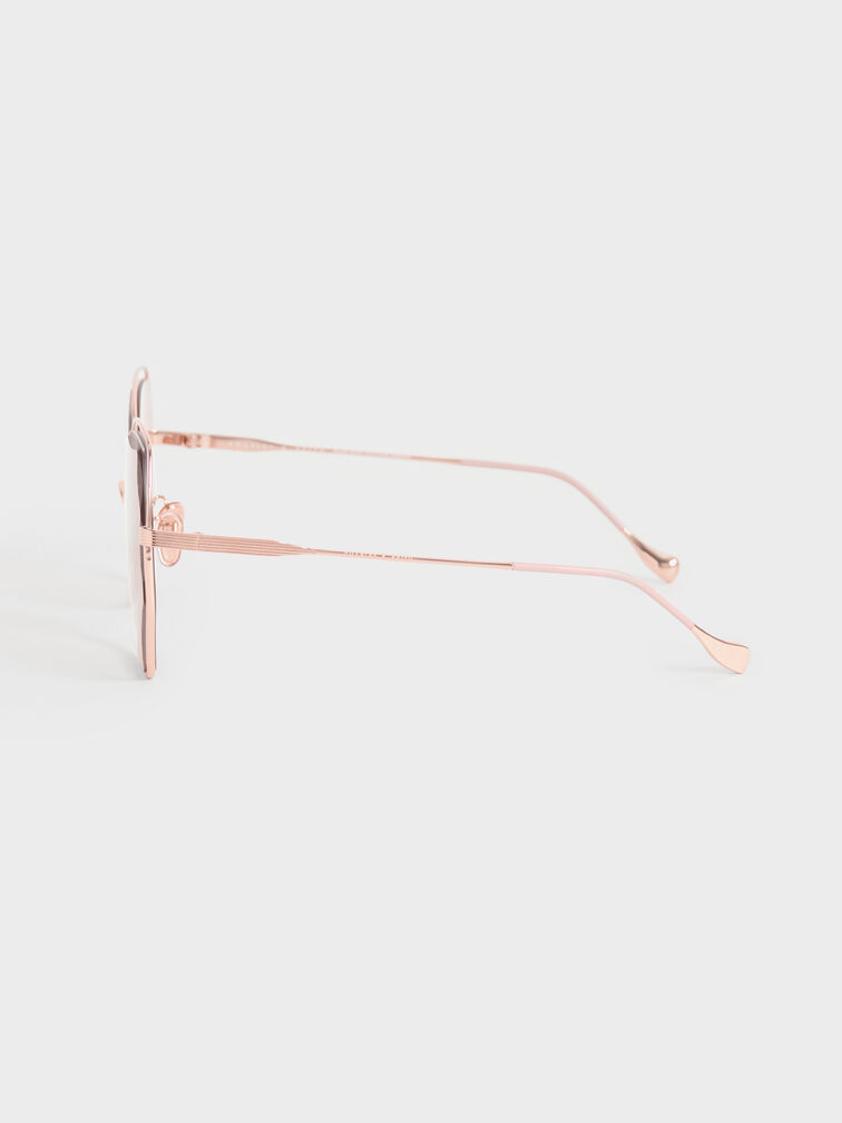 Cut-Out Wire-Frame Butterfly Sunglasses, Pink, hi-res
