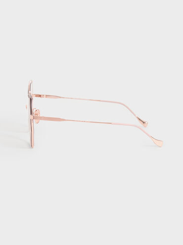 Cut-Out Wire-Frame Butterfly Sunglasses, Pink, hi-res
