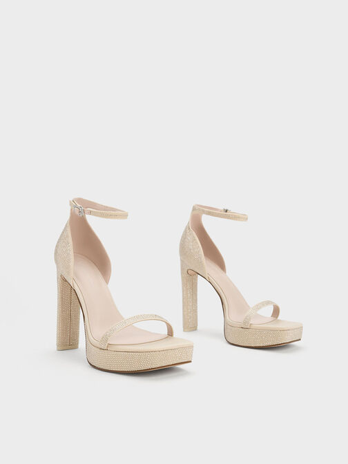 Crystal Ankle-Strap Platform Sandals, Nude, hi-res