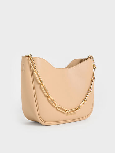 Robyn Chain-Handle Bag, Beige, hi-res