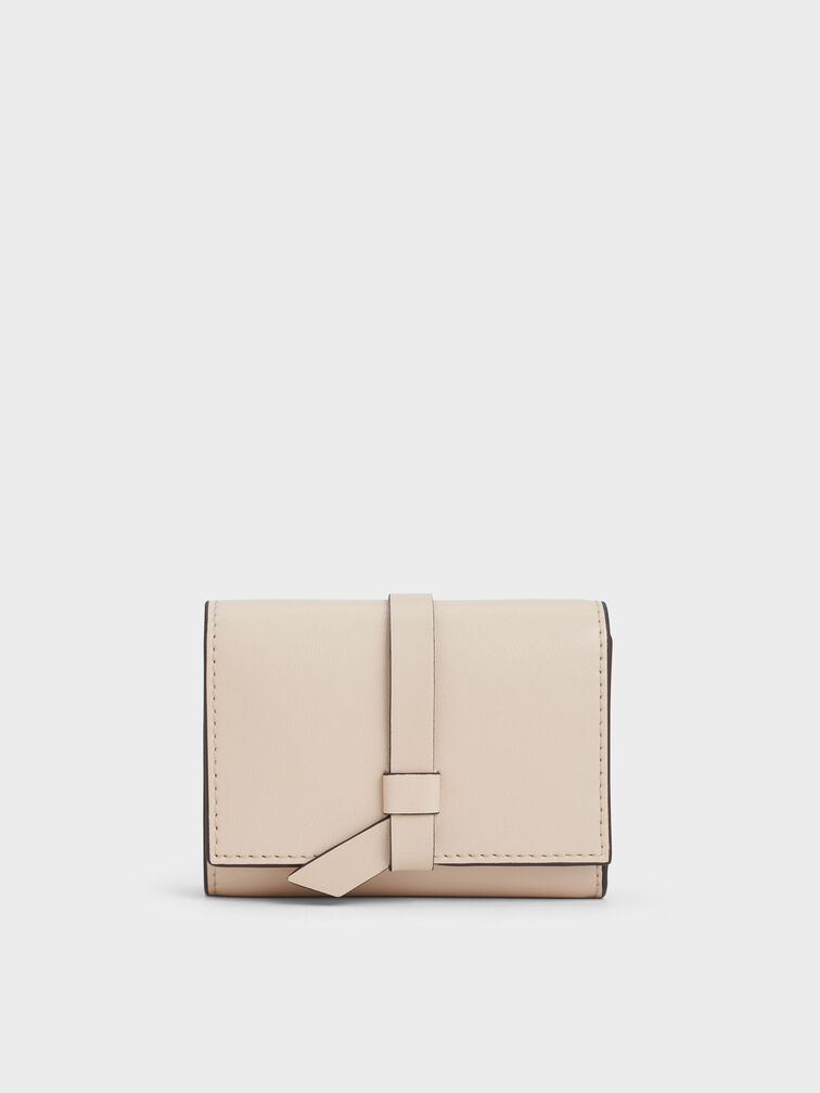 Calla Knotted-Strap Small Wallet, Oat, hi-res