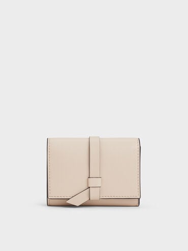 Calla Knotted-Strap Small Wallet, Oat, hi-res